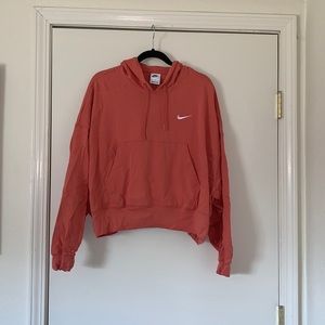 Cropped oversized Nike Peach/coral hoodie